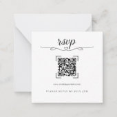 Romantic Wedding QR Code Online RSVP Cards ノートカード (正面)