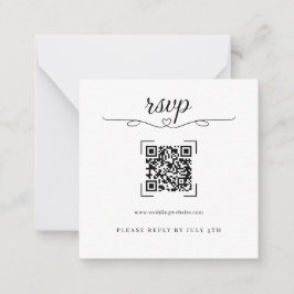 Romantic Wedding QR Code Online RSVP Cards ノートカード