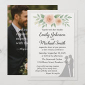 Romantic Wedding Quote with Couple and Flowers – E 招待状 (正面/裏面)