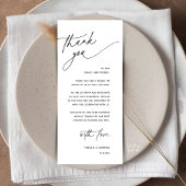 Romantic Wedding Reception Dinner Thank You Card プログラム