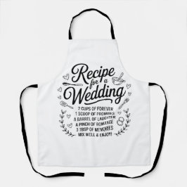 Romantic Wedding Recipe Quote Kitchen – Forever エプロン