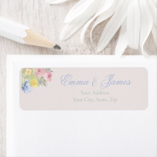 Romantic Wedding return address labels ラベル (インサイチュ)