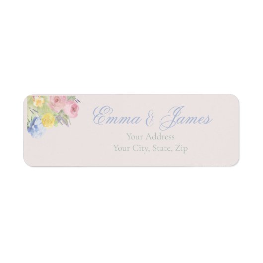 Romantic Wedding return address labels ラベル (正面)