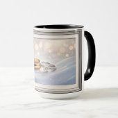 Romantic Wedding Rings Love Theme Ceramic Mug Gift マグカップ (正面右)