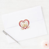 Romantic Wedding Swans With Gold Rings スクエアシール (封筒)