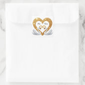 Romantic Wedding Swans With Gold Rings スクエアシール (バッグ)