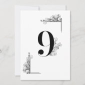 Romantic Wedding table number card 招待状 (正面)