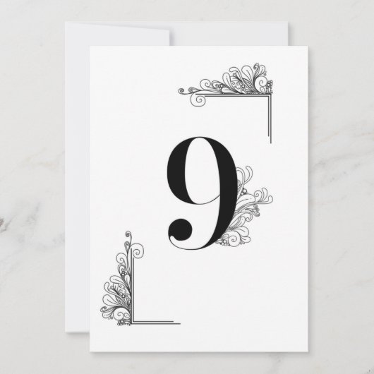 Romantic Wedding table number card 招待状 (正面)