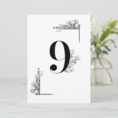 Romantic Wedding table number card 招待状 (スタンド正面)