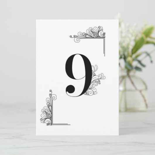 Romantic Wedding table number card 招待状 (スタンド正面)