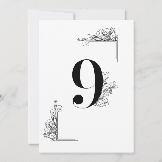 Romantic Wedding table number card 招待状 (裏面)