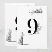 Romantic Wedding table number card 招待状 (正面/裏面)