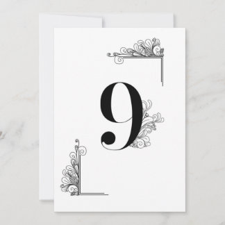 Romantic Wedding table number card 招待状