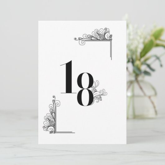 Romantic Wedding table number card 招待状 (スタンド正面)