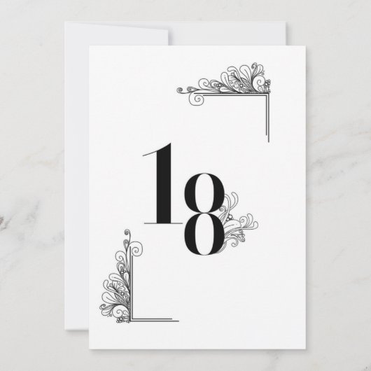 Romantic Wedding table number card 招待状 (裏面)