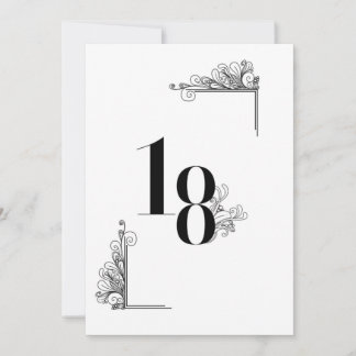 Romantic Wedding table number card 招待状