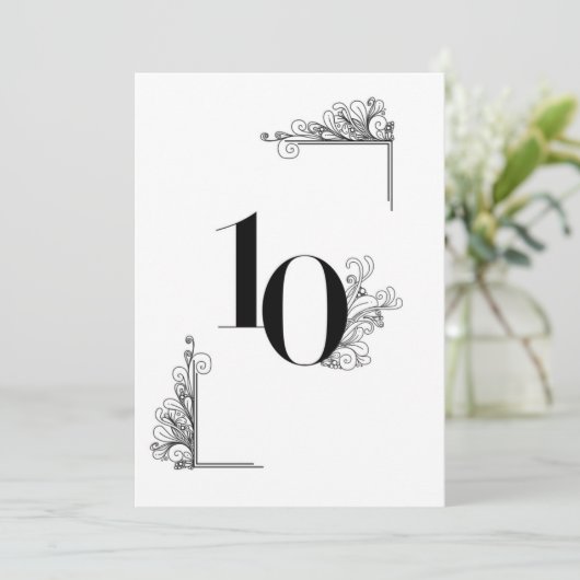 Romantic Wedding table number card 招待状 (スタンド正面)