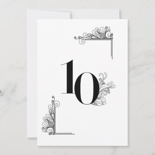 Romantic Wedding table number card 招待状 (裏面)