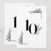Romantic Wedding table number card 招待状 (正面/裏面)