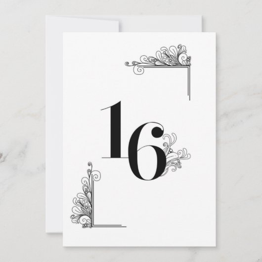 Romantic Wedding table number card 招待状 (正面)