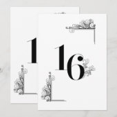 Romantic Wedding table number card 招待状 (正面/裏面)