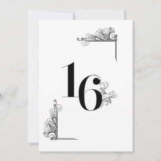 Romantic Wedding table number card 招待状