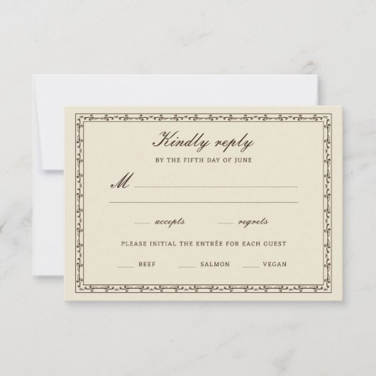 Romantic Western Ranch Wedding 出欠カード (正面)