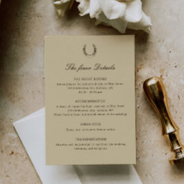 Romantic Western Ranch Wedding Details エンクロージャーカード