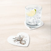 Romantic White Flowering Tree in Vase Wedding ペーパーコースター (インサイチュ)