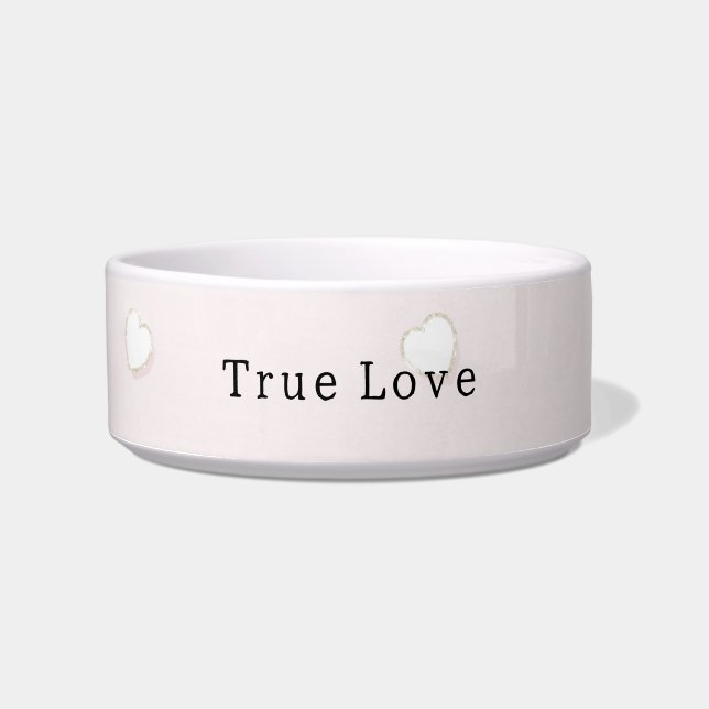 Romantic White Hearts Pink Valentine's Day ボウル (正面)