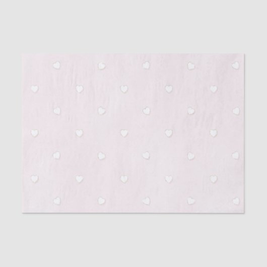 Romantic White Hearts Pink Valentine's Day 薄葉紙 (正面)