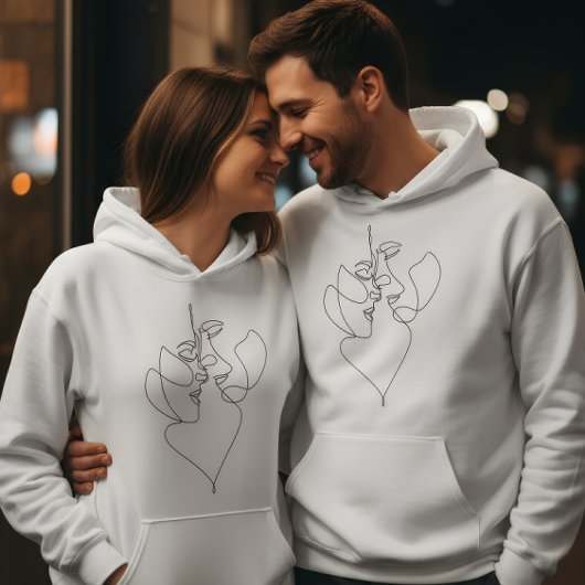 Romantic White Hoodie for Couples パーカ