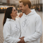 Romantic White Hoodie for Couples パーカ