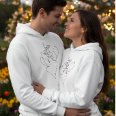 Romantic White Hoodie for Couples パーカ