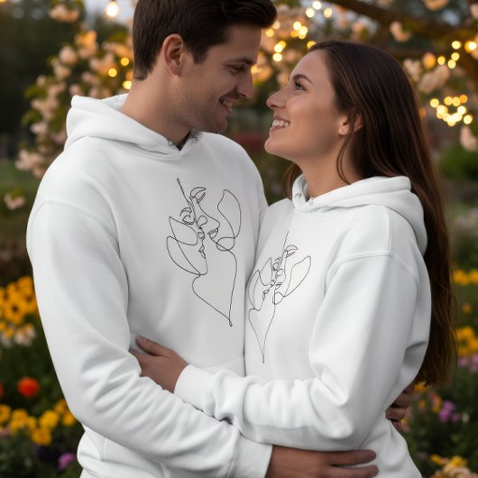 Romantic White Hoodie for Couples パーカ