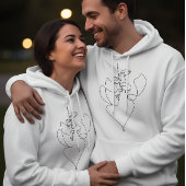 Romantic White Hoodie for Couples パーカ