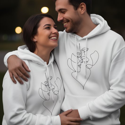 Romantic White Hoodie for Couples パーカ