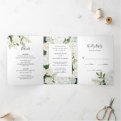 Romantic White Hydrangea Rose Elegant Wedding   三つ折り招待状 (内部)