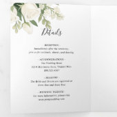 Romantic White Hydrangea Rose Elegant Wedding   三つ折り招待状 (内部最初)