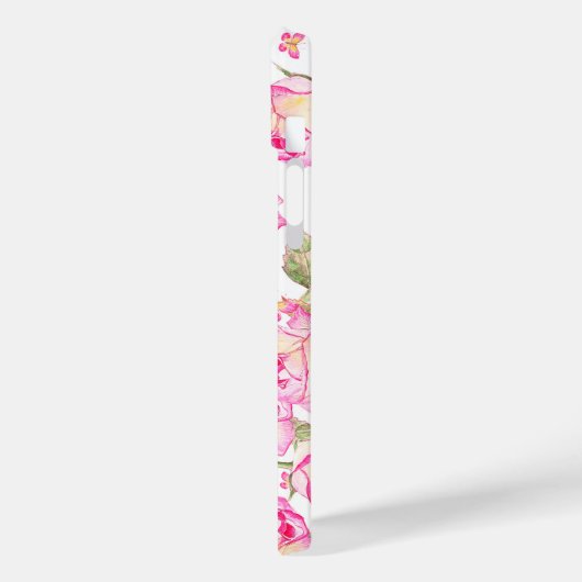 Romantic white pink yellow summer rose floral Case-Mate iPhoneケース (裏面 / 左)