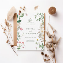 Romantic Wildflower Botanical Wedding Invitation