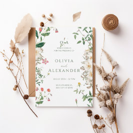 Romantic Wildflower Botanical Wedding Invitation 招待状