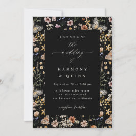 Romantic Wildflower Frame Wedding Invitation 招待状