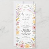 Romantic Wildflower Meadow Wedding Menu Card 招待状 (正面)