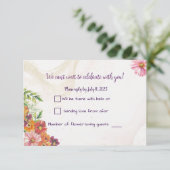 Romantic Wildflower Spring Wedding Response Cards 出欠カード (スタンド正面)