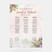 Romantic Wildflower Wedding Seating Chart アクリルサイン (正面)