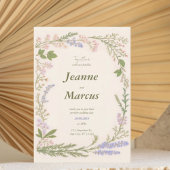 Romantic Wildflower Wreath Wedding Invitation 招待状
