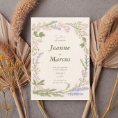 Romantic Wildflower Wreath Wedding Invitation 招待状