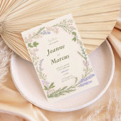 Romantic Wildflower Wreath Wedding Invitation 招待状