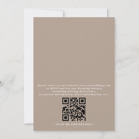 Romantic Wildflowers Garden Rustic QR Code Wedding 招待状 (裏面)